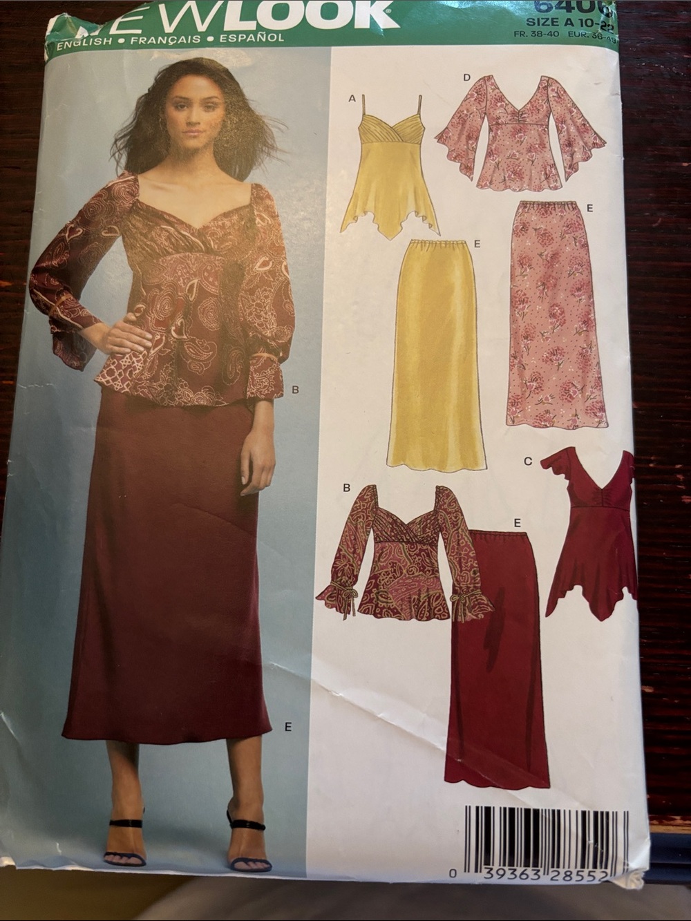 New Look 6406  Maxi Skirt in Deep Burgundy sewing pattern